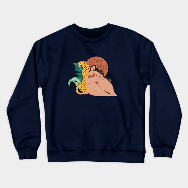 Stay Wild Crewneck Sweatshirt by Fatpings Studio